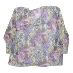 SUZANNA Womens Pastel Multi Coloured Printed Blouse Long Sleeve Round Neck L