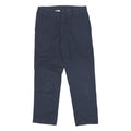 DICKIES Mens Cotton Blend Navy Regular Straight Trousers W32 L30 Zip Closure