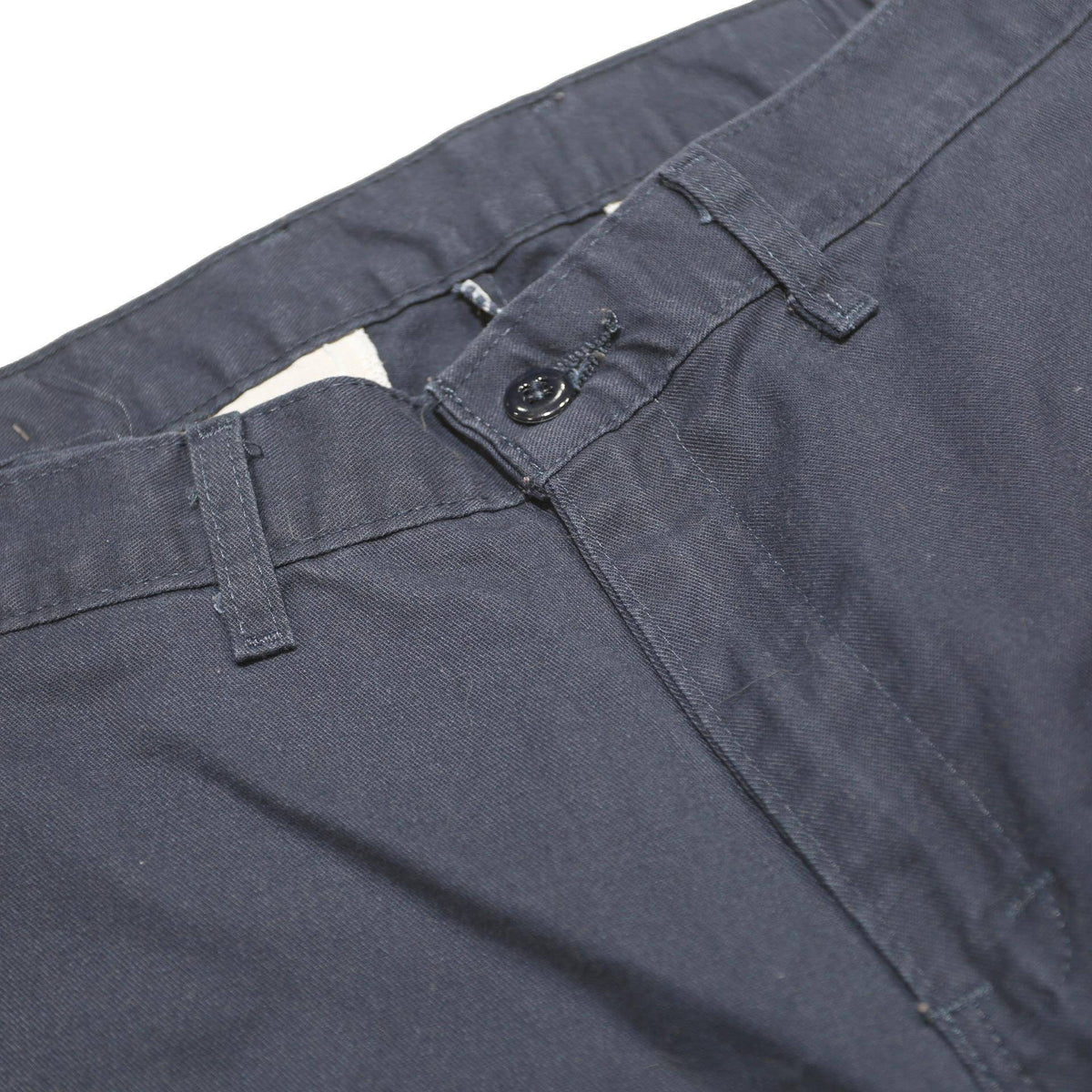 DICKIES Mens Cotton Blend Navy Regular Straight Trousers W32 L30 Zip Closure