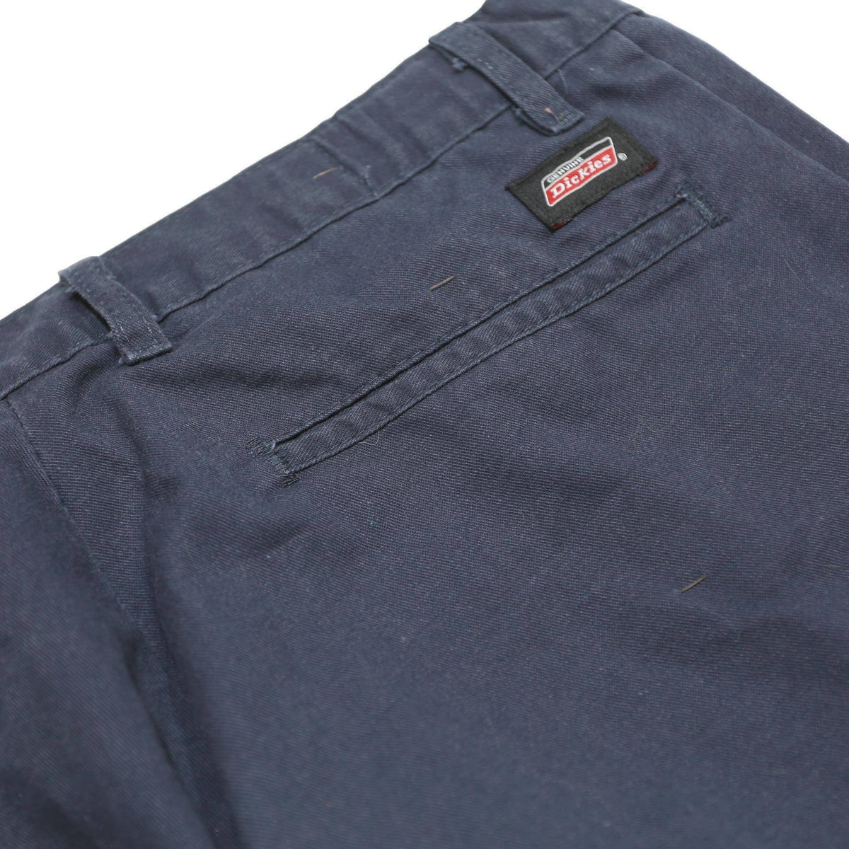 DICKIES Mens Cotton Blend Navy Regular Straight Trousers W32 L30 Zip Closure