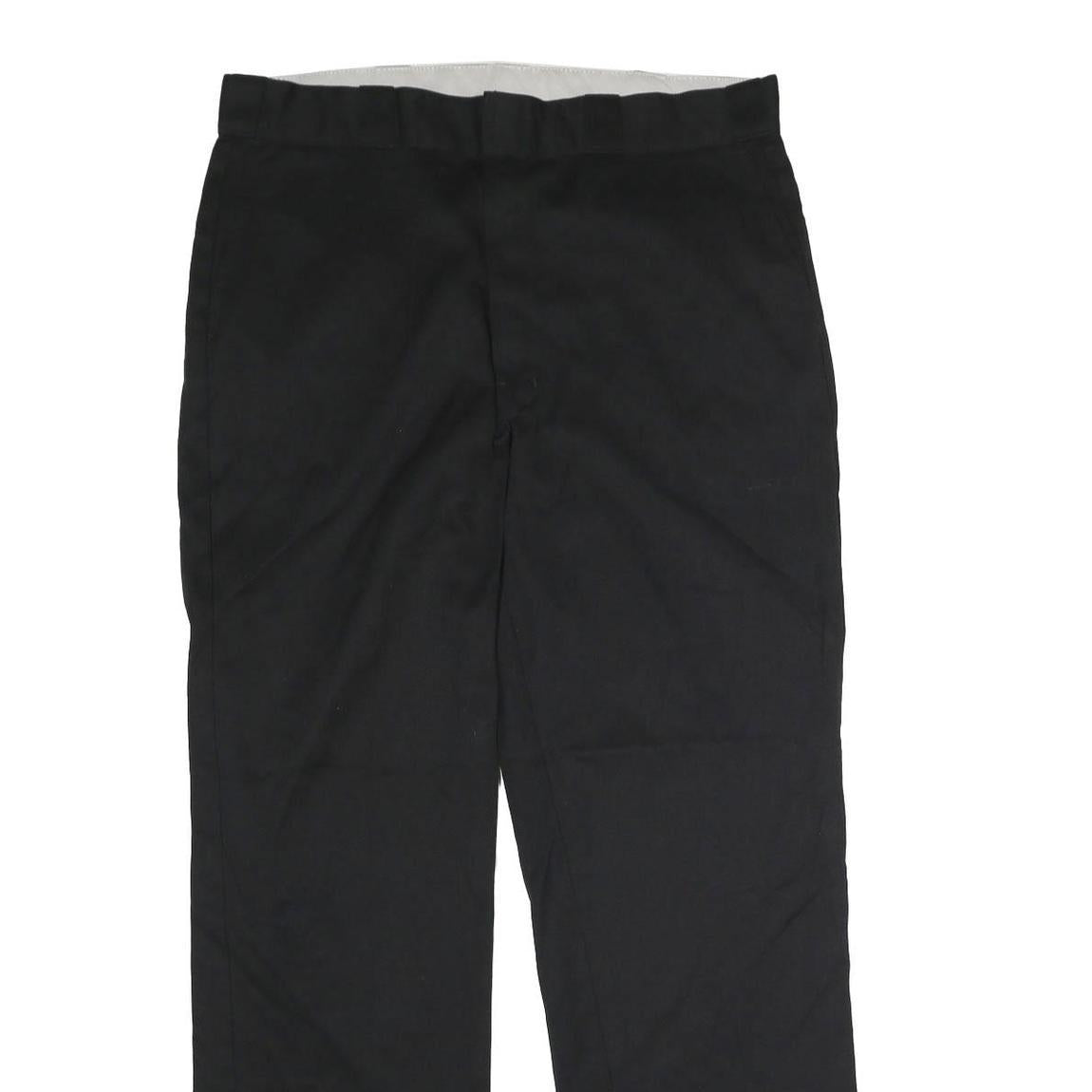 DICKIES Mens Black Classic Fit Straight Trousers W36 L32 Workwear Zip Closure