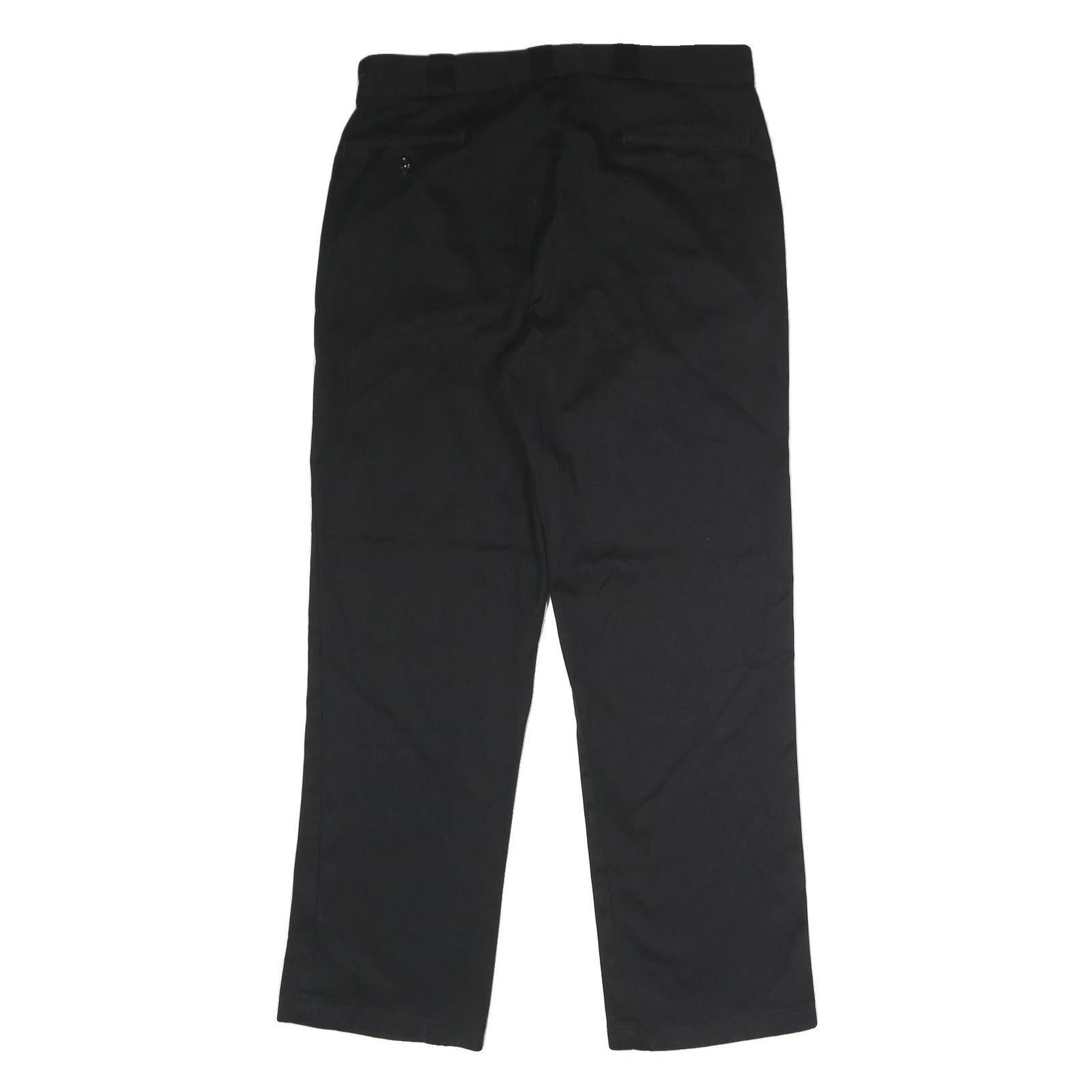 DICKIES Mens Black Classic Fit Straight Trousers W36 L32 Workwear Zip Closure