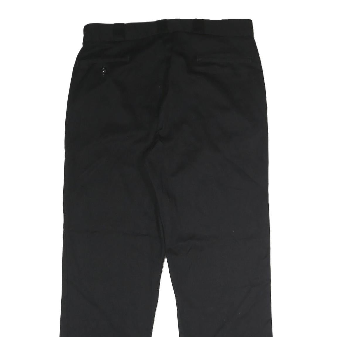 DICKIES Mens Black Classic Fit Straight Trousers W36 L32 Workwear Zip Closure