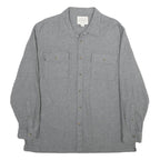 ST JOHN'S BAY Mens Grey Plain Shirt XL Cotton Button Pocket Casual