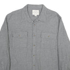 ST JOHN'S BAY Mens Grey Plain Shirt XL Cotton Button Pocket Casual