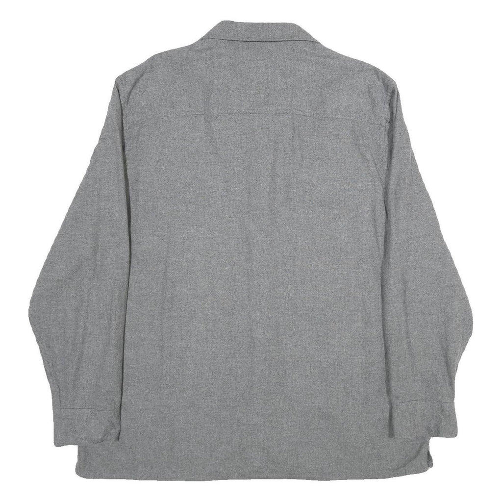 ST JOHN'S BAY Mens Grey Plain Shirt XL Cotton Button Pocket Casual