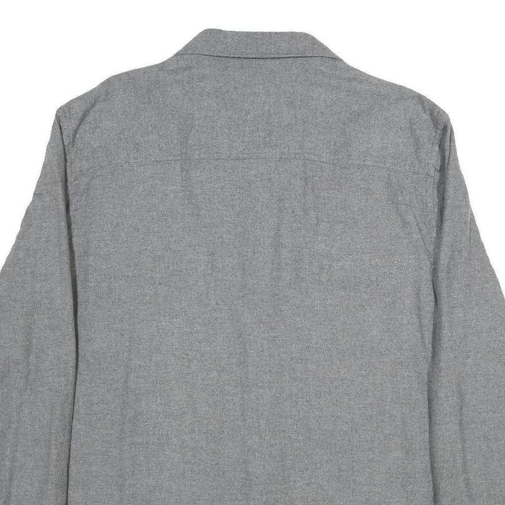 ST JOHN'S BAY Mens Grey Plain Shirt XL Cotton Button Pocket Casual