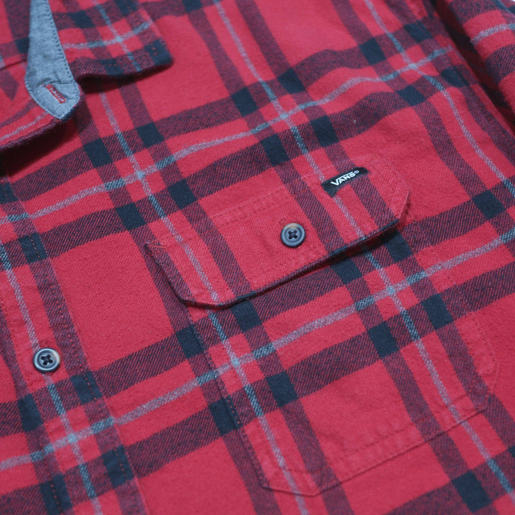 VANS Mens Red & Black Checked Shirt 2XL Casual Cotton Long Sleeve