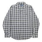 POLO RALPH LAUREN Mens Black & White Checked Shirt L Button Cotton Classic