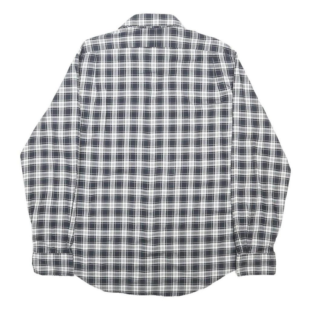 POLO RALPH LAUREN Mens Black & White Checked Shirt L Button Cotton Classic