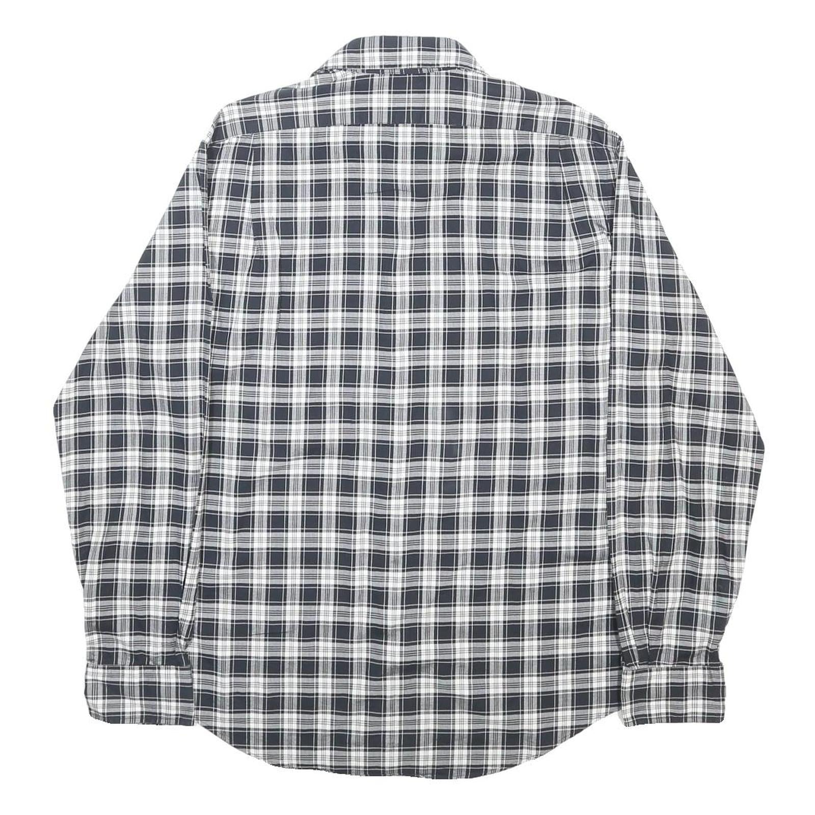 POLO RALPH LAUREN Mens Black & White Checked Shirt L Button Cotton Classic