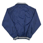 HACK SPORT Mens Blue Nylon Button Jacket L Classic Plain Lightweight Casual