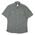 DIESEL Mens Grey Cotton Blend Short Sleeve Shirt L Casual Button Pocket