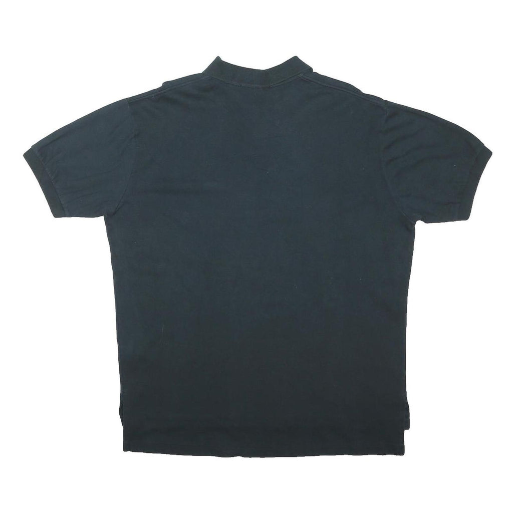 POLO RALPH LAUREN Mens Black Short Sleeve Plain L Cotton Blend Polo Shirt