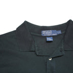 POLO RALPH LAUREN Mens Black Short Sleeve Plain L Cotton Blend Polo Shirt