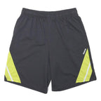 REEBOK Mens Black & Yellow Sports Polyester Blend Casual Shorts M W30