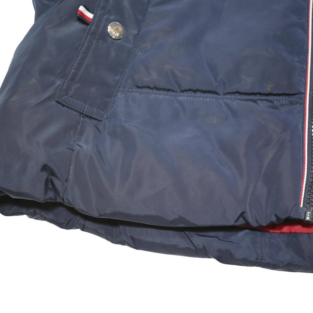 TOMMY HILFIGER Womens Navy Blue Jacket L Polyester Blend Puffer Zip Up