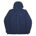 COLUMBIA Mens Blue Outdoor Jacket 2XL Cotton Blend Zip Hooded Plain Casual