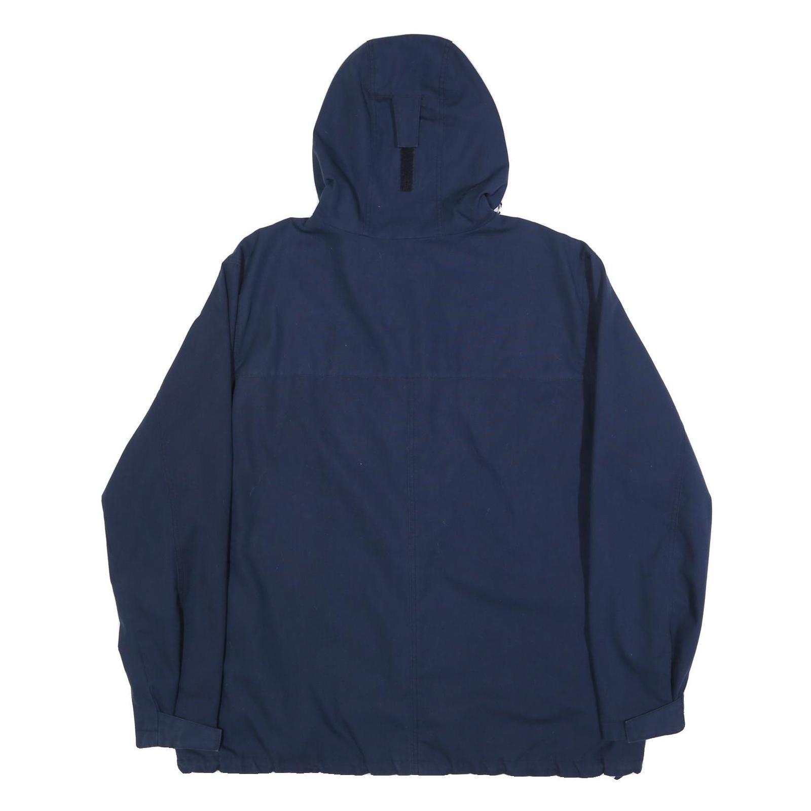 COLUMBIA Mens Blue Outdoor Jacket 2XL Cotton Blend Zip Hooded Plain Casual