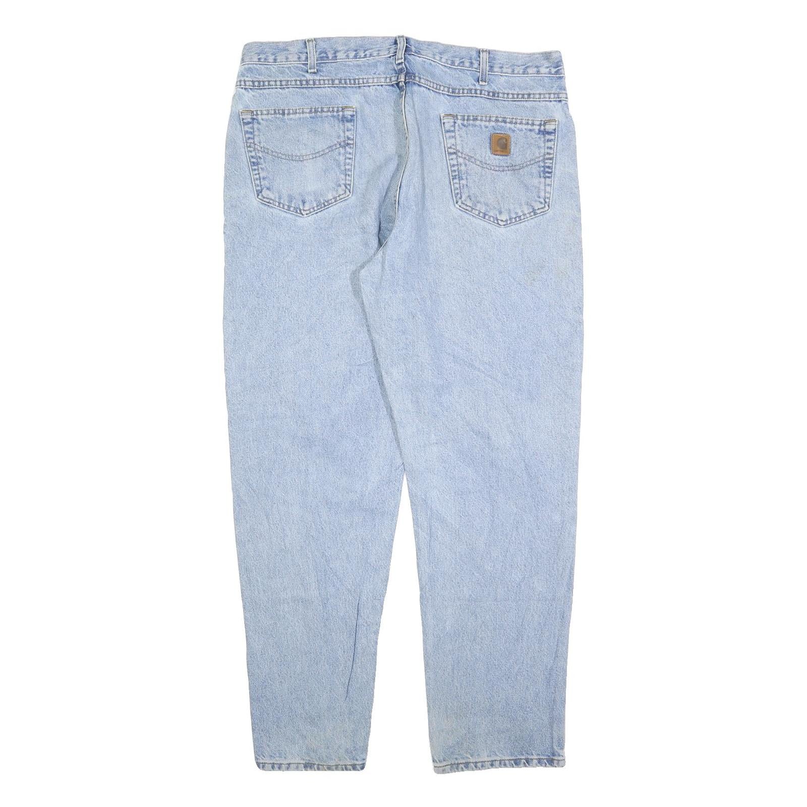 CARHARTT Mens Jeans Blue Regular Straight Denim Light W40 L32 Classic Cotton