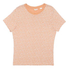 LEVI'S Womens Peach & White Printed T-Shirt L Short Sleeve Crew Neck Cotton