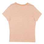 LEVI'S Womens Peach & White Printed T-Shirt L Short Sleeve Crew Neck Cotton