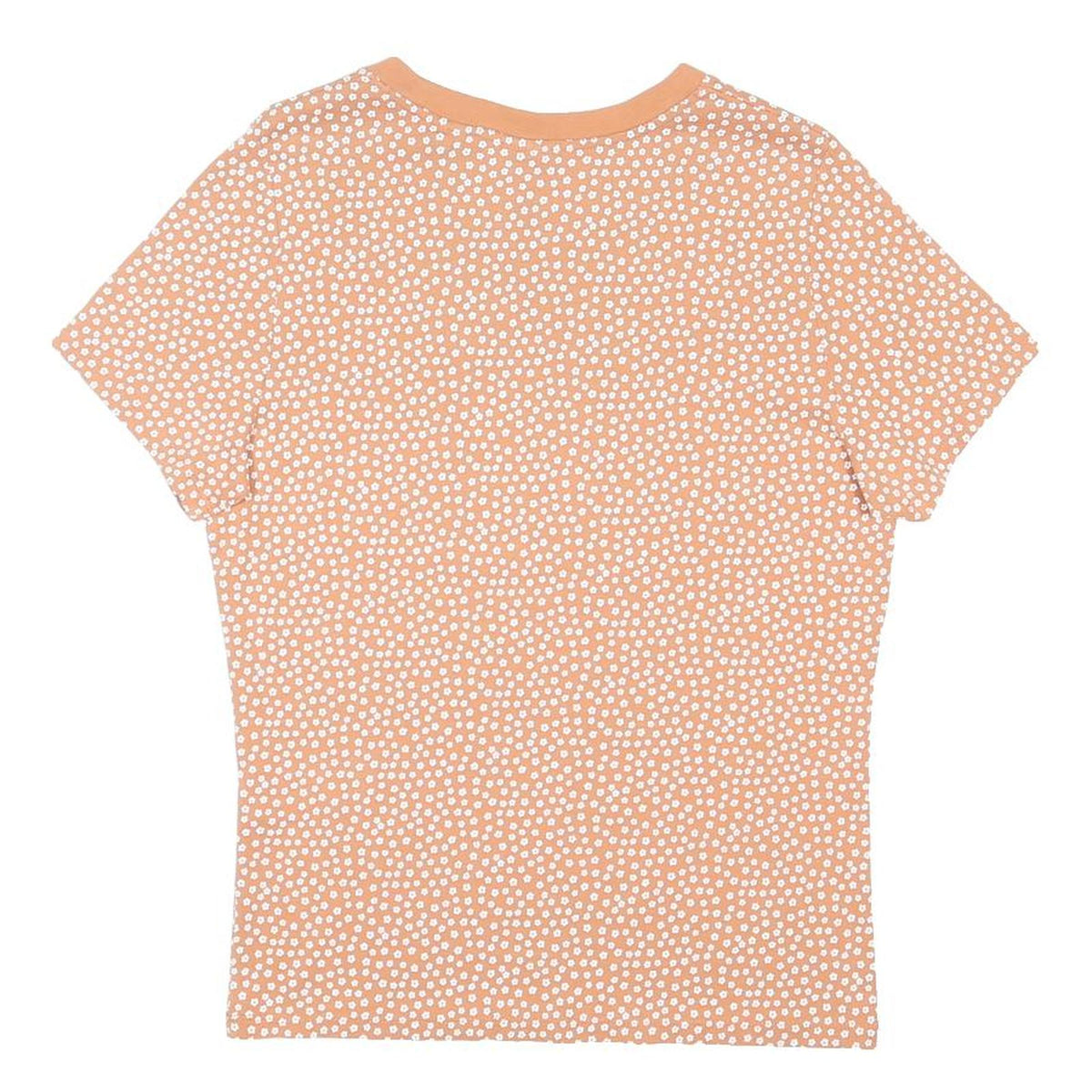 LEVI'S Womens Peach & White Printed T-Shirt L Short Sleeve Crew Neck Cotton