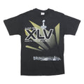NFL Mens Black Super Bowl XLV Graphic T-Shirt M Short Sleeve Crew Neck Retro