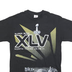 NFL Mens Black Super Bowl XLV Graphic T-Shirt M Short Sleeve Crew Neck Retro