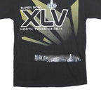 NFL Mens Black Super Bowl XLV Graphic T-Shirt M Short Sleeve Crew Neck Retro