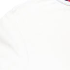 FILA Mens White & Navy Red Trim Short Sleeve Plain S Cotton Polo Shirt