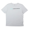 UNDER ARMOUR Boys White & Light Blue Logo Graphic T-Shirt L Short Sleeve Crew