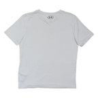 UNDER ARMOUR Boys White & Light Blue Logo Graphic T-Shirt L Short Sleeve Crew