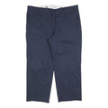 DICKIES Mens Cotton Blend Navy Relaxed Straight Trousers W42 L30 Workwear Zip