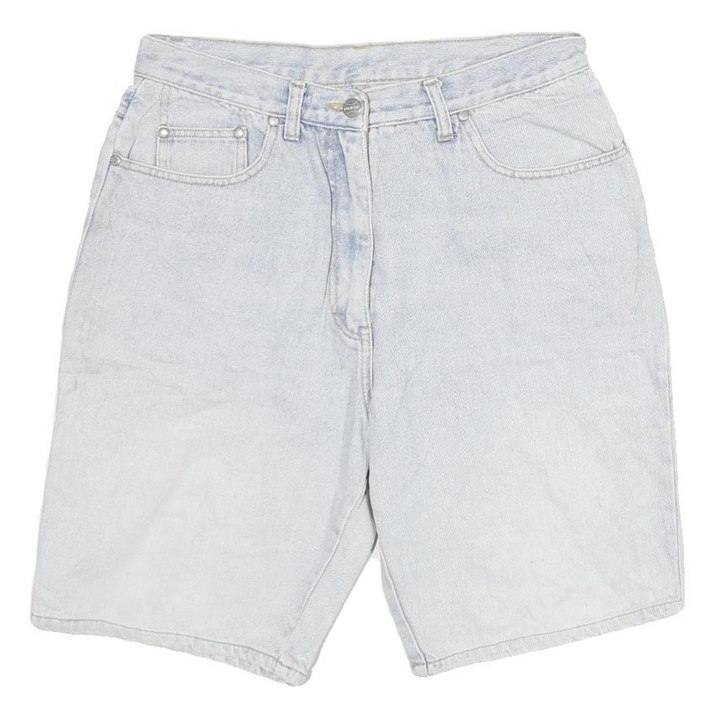 POWER Womens Shorts Light Blue Denim Casual M W28 Cotton Blend Comfortable