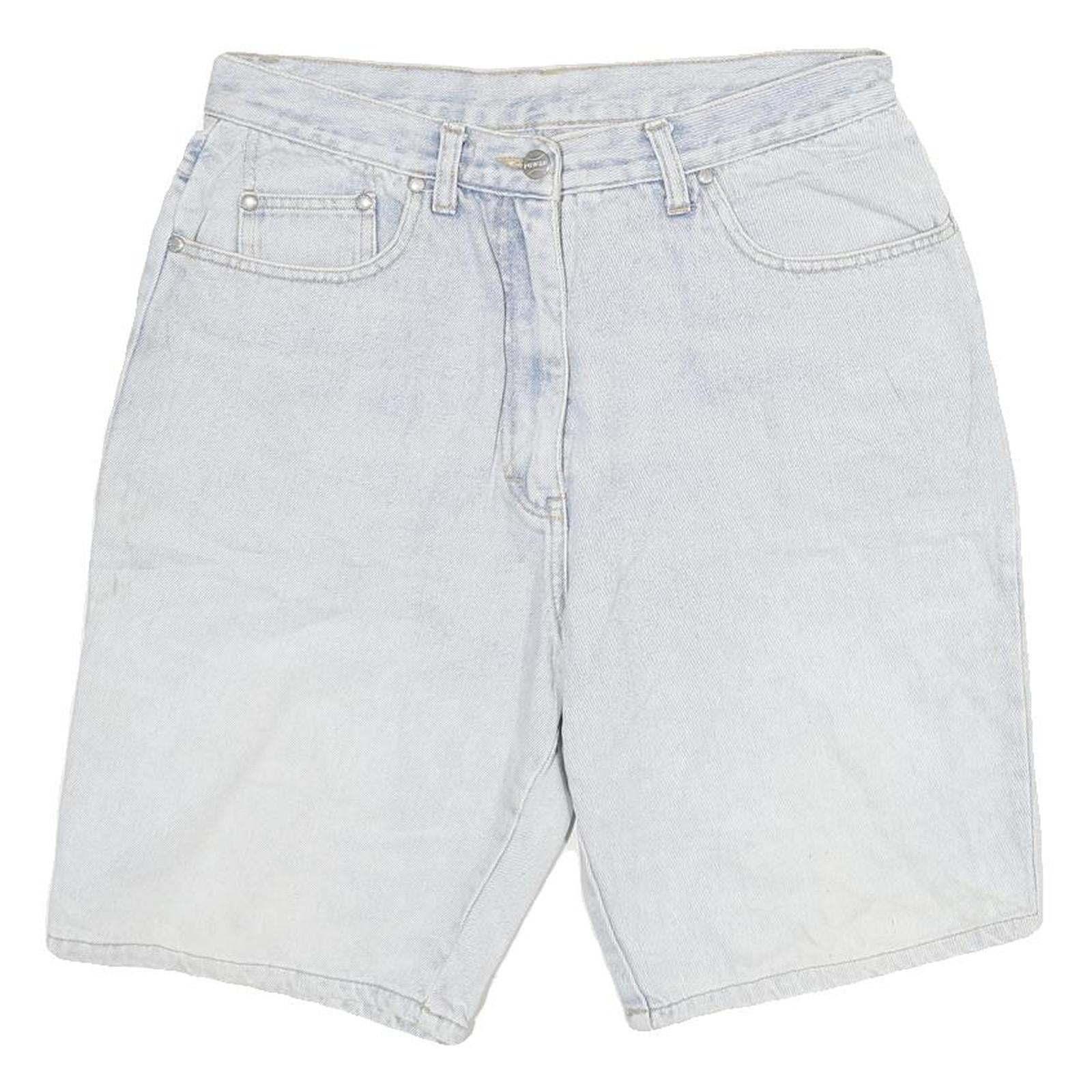 POWER Womens Shorts Light Blue Denim Casual M W28 Cotton Blend Comfortable