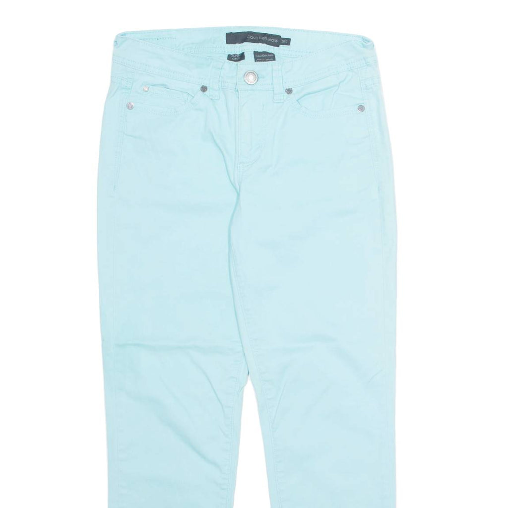 CALVIN KLEIN JEANS Crop Womens Trousers Blue Regular Tapered W26 L26