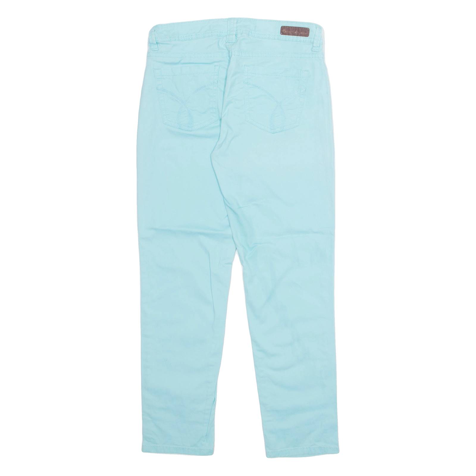 CALVIN KLEIN JEANS Crop Womens Trousers Blue Regular Tapered W26 L26
