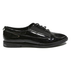 CALVIN KLEIN Womens Black Leather Lace-Up Shoes UK 8 Smart Classic