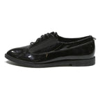CALVIN KLEIN Womens Black Leather Lace-Up Shoes UK 8 Smart Classic