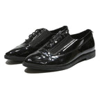 CALVIN KLEIN Womens Black Leather Lace-Up Shoes UK 8 Smart Classic