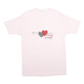 HANES Mens White A Change Of Heart Graphic T-Shirt L Short Sleeve Crew Neck