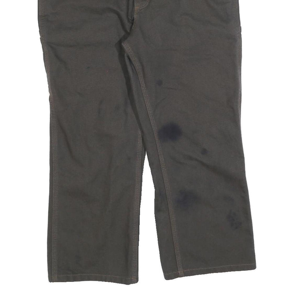 CARHARTT Mens Canvas Cotton Blend Grey Workwear Regular Fit Straight Trousers