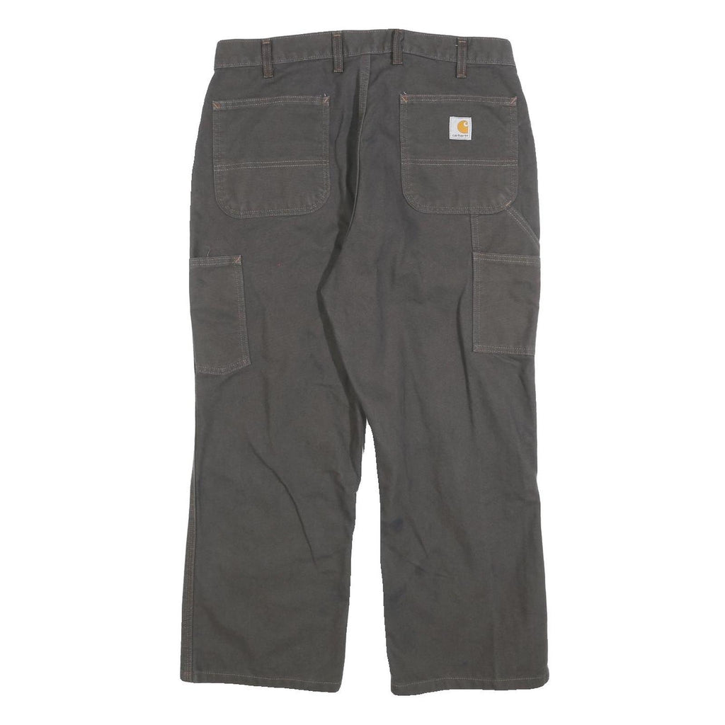 CARHARTT Mens Canvas Cotton Blend Grey Workwear Regular Fit Straight Trousers