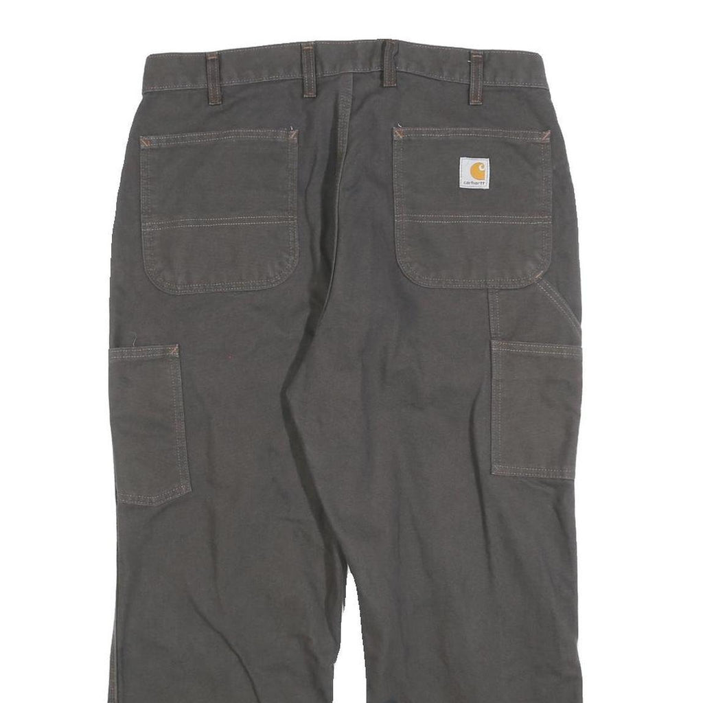 CARHARTT Mens Canvas Cotton Blend Grey Workwear Regular Fit Straight Trousers
