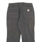 CARHARTT Mens Canvas Cotton Blend Grey Workwear Regular Fit Straight Trousers