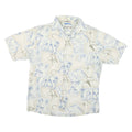 RETREAT Mens Cream & Blue Sailing Map Print Cotton Shirt L Summer Casual