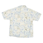 RETREAT Mens Cream & Blue Sailing Map Print Cotton Shirt L Summer Casual