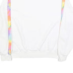 CHAMPION Womens White Sweatshirt L Crew Neck Pullover Rainbow Tape Detail