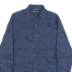 MICHAEL KORS Mens Blue Slim Fit Cotton Shirt S Stylish Button Shirt